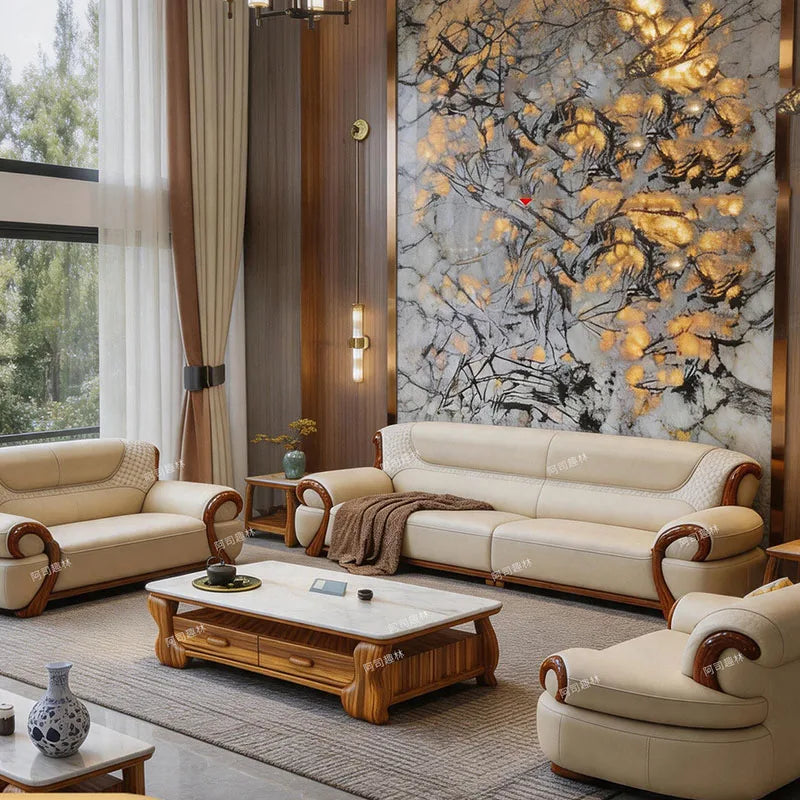DUTRIEUX Modern Minimalist Leather Accent Armchair for Living Room