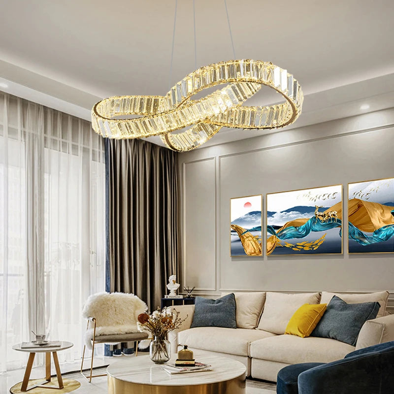 KUALOOL Luxury LED Crystal Chandeliers For Living And Dining Ceiling Lights