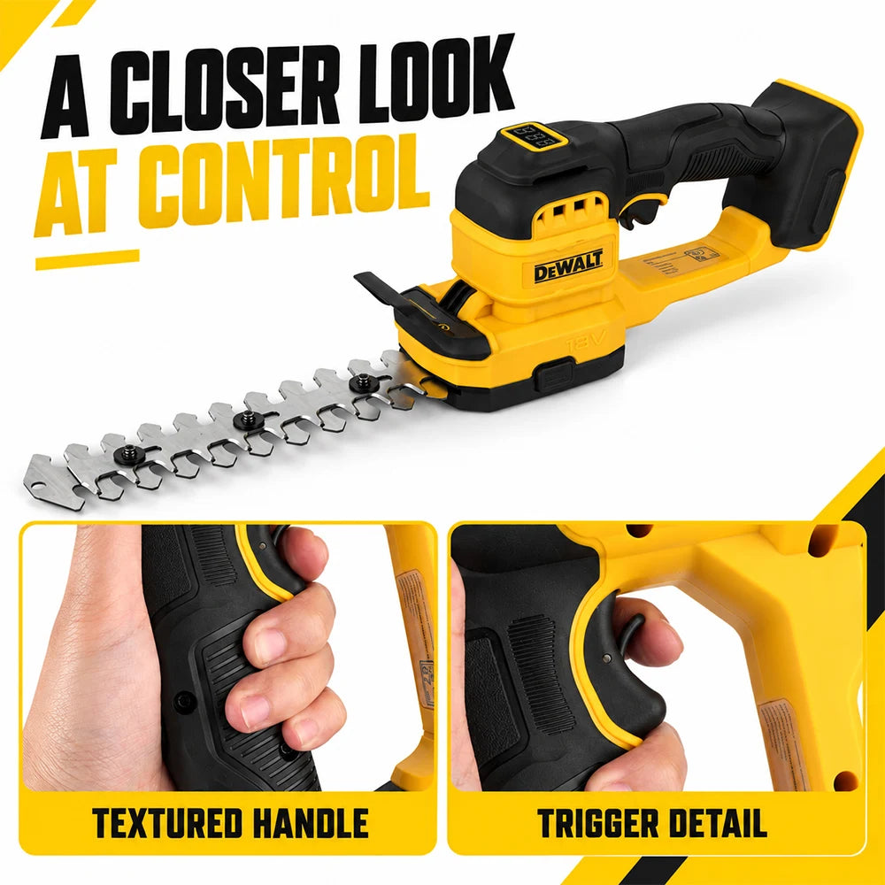 DEWALT DCMHT520N Cordless Hedge Trimmer 18V, 2-in-1 Garden Care Tool with Interchangeable Blades, Bare Tool Only