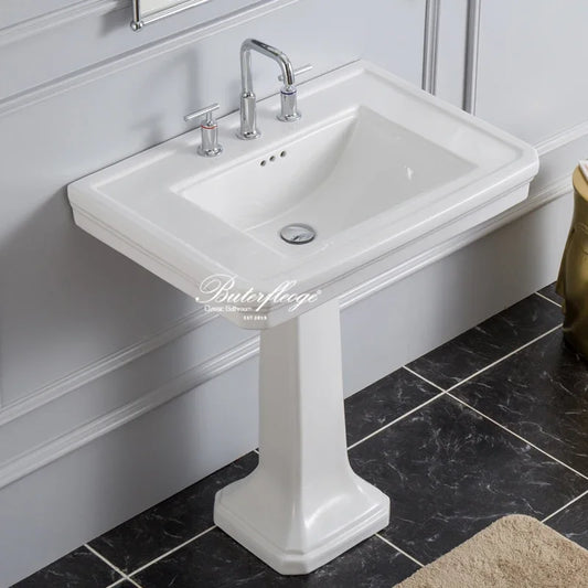 zq10 Classic simple large column American retro ceramic wash basin floor-to-ceiling bathroom set