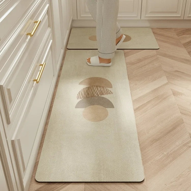 Facaishu Waterproof Kitchen Floor Mat PVC Leather Non Slip Rug