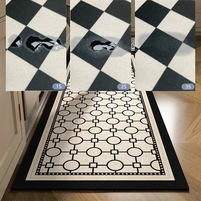 Facaishu Kitchen Floor Mat Absorbent Non Slip PVC Backed Rug