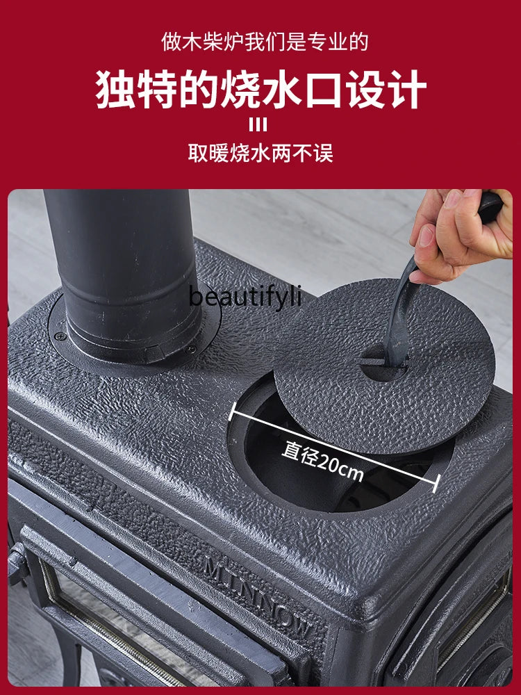 Cast Iron Wood Burning Stove for Reliable Home Heating
