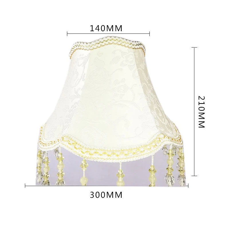 Vintage Floral Lampshade With Bead Trim For Nordic Home Decor