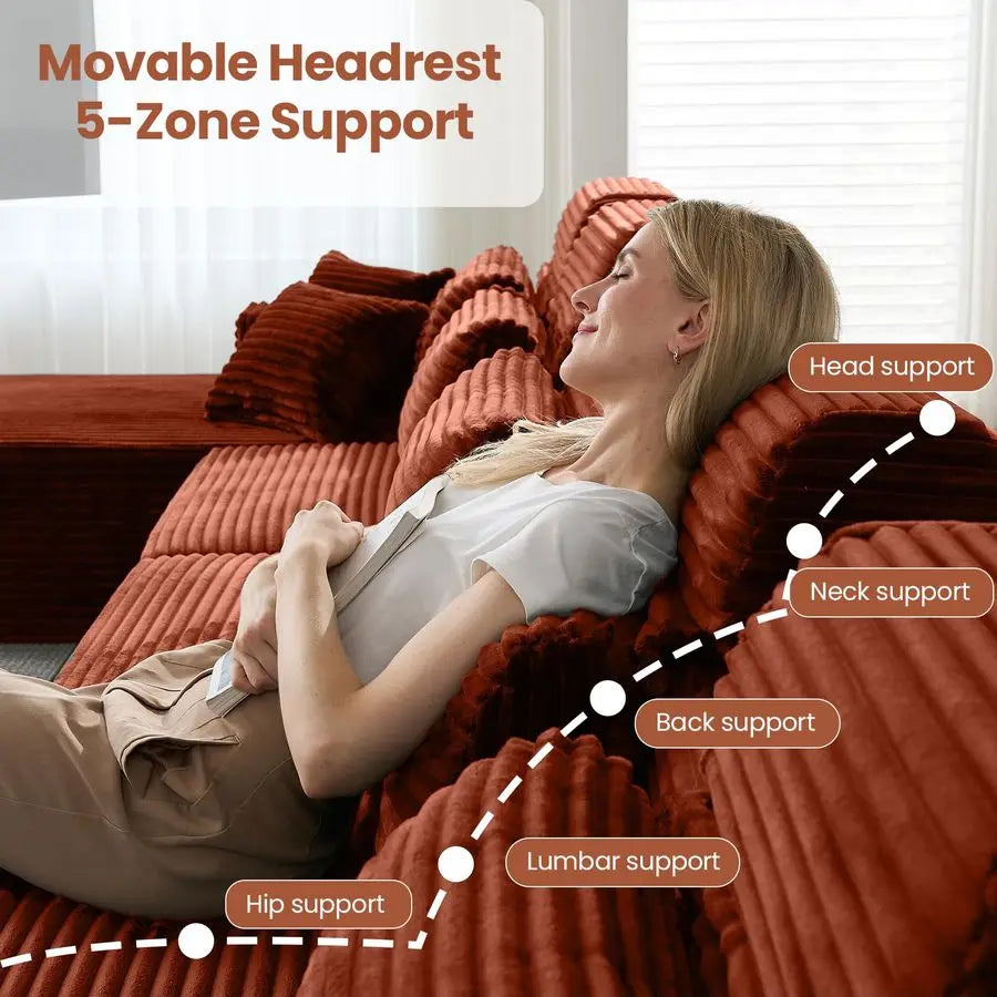 MBVM L Shaped Sectional Sofa With Reversible Chaise