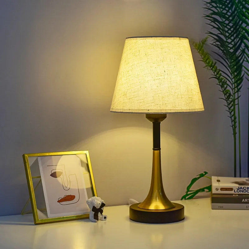 European Retro Desk Lamp Nordic Style With Remote Control Bedside Night Light