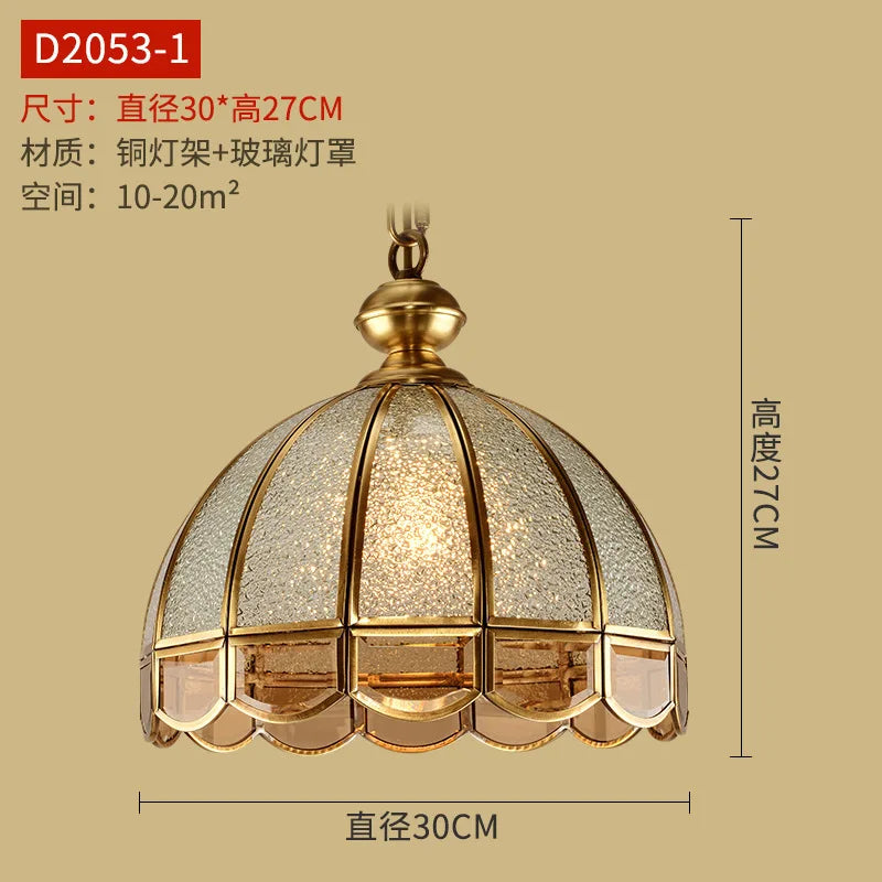Normichy American Copper Chandelier European Vintage Style Pendant Lighting