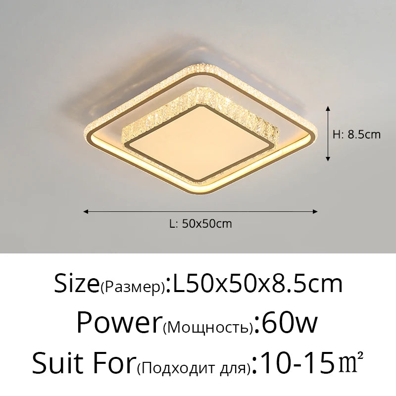Modern Led Crystal Ceiling Lights New Style Living Room Bedroom Dining Room Ceiling Lamp Simple Home Indoor Decor Lighting Lamps