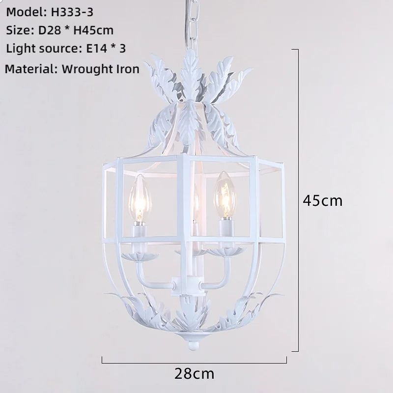 American Retro Antique Wrought Iron Led Pendant Light For Home Decoration Living Room Dining Room Hallway Foyer Bedroom Lighting