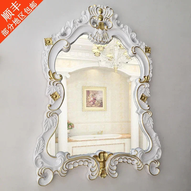 European Style Wall Mounted Bathroom Mirror With Waterproof Decorative Frame