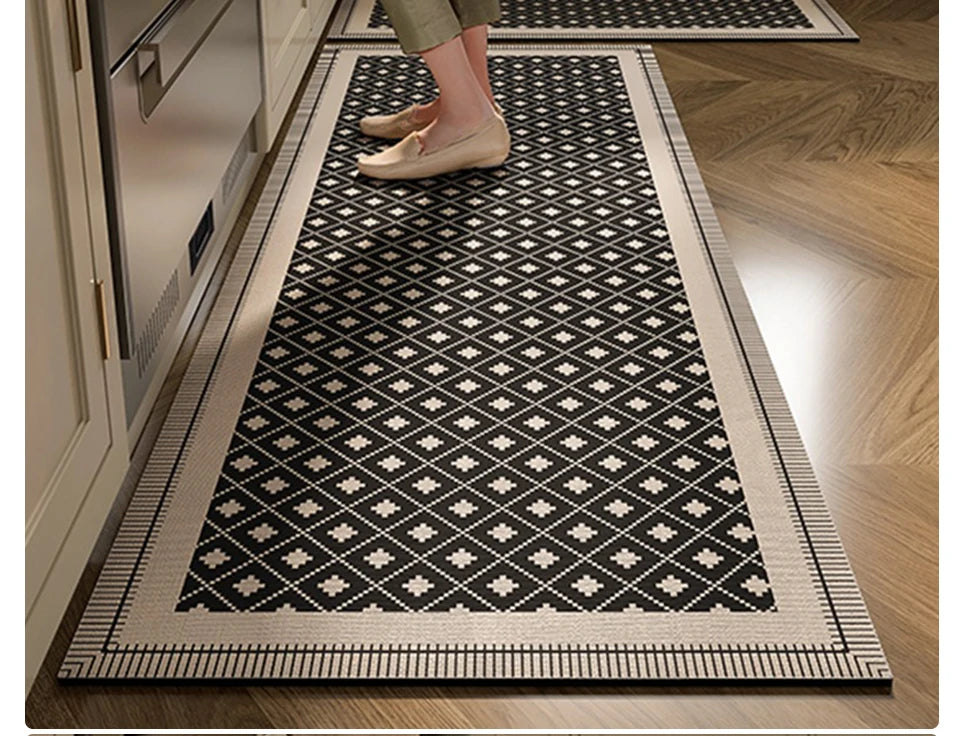 Facaishu Kitchen Floor Mat Absorbent Non Slip PVC Backed Rug