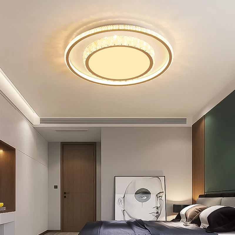 Modern Led Crystal Ceiling Lights New Style Living Room Bedroom Dining Room Ceiling Lamp Simple Home Indoor Decor Lighting Lamps