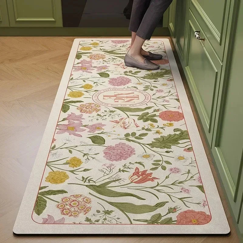 Facaishu PVC Kitchen Mat Non Slip Waterproof Rug Oil Proof