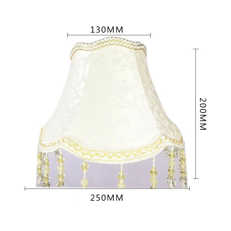 Vintage Floral Lampshade With Bead Trim For Nordic Home Decor