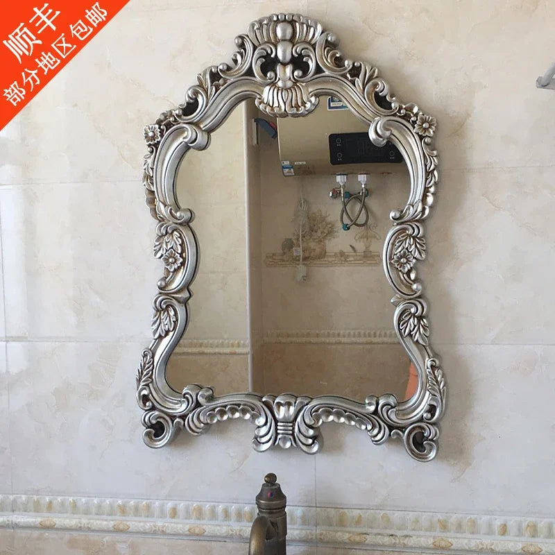 European Style Wall Mounted Bathroom Mirror With Waterproof Decorative Frame