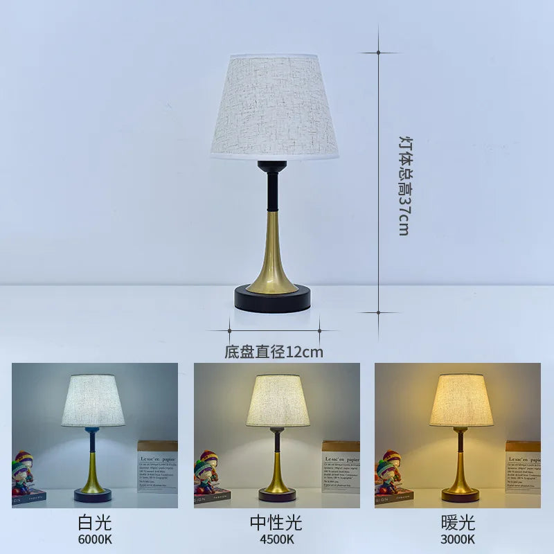 European Retro Desk Lamp Nordic Style With Remote Control Bedside Night Light
