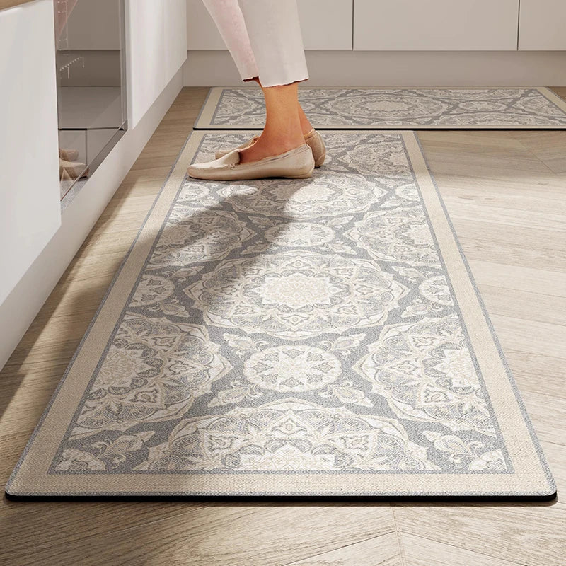 Facaishu Kitchen PVC Leather Anti Slip Waterproof Floor Mat