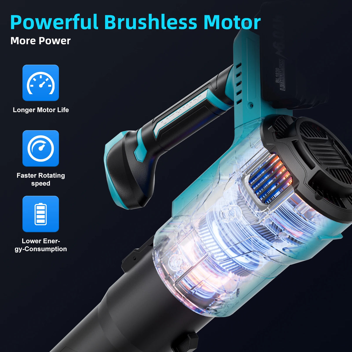 Cordless Leaf Blower For Makita 18V Battery 3-Speed Cannon Blower Super Powerful For Leaf Snow Dust Cleaning Blowing Power Tool