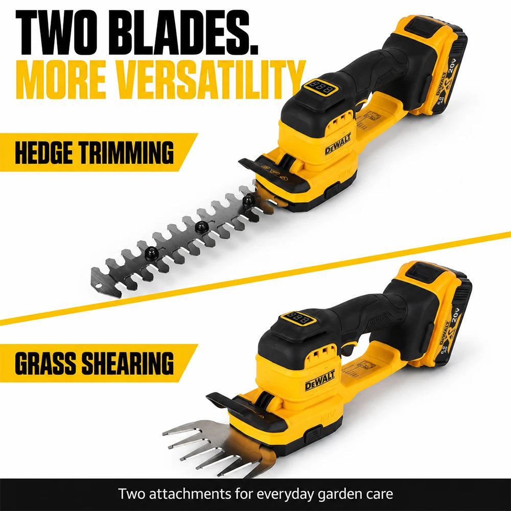 DEWALT DCMHT520N Cordless Hedge Trimmer 18V, 2-in-1 Garden Care Tool with Interchangeable Blades, Bare Tool Only