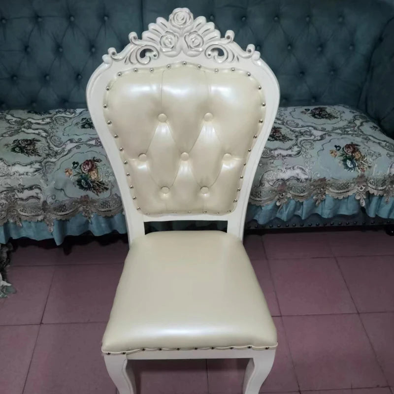 European Style Upholstered Fabric Dining Chair With Backrest