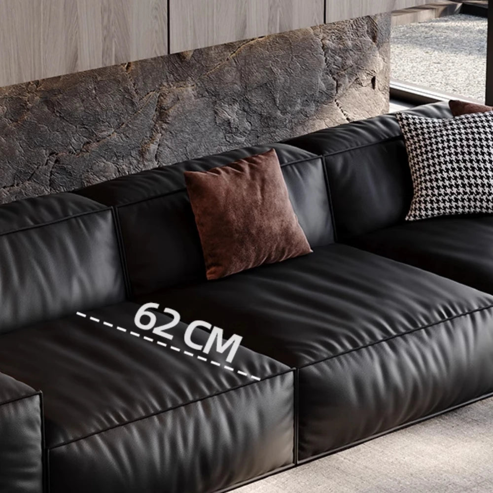 MDNG Genuine Leather Italian Style Sectional Sofa Family Living Room