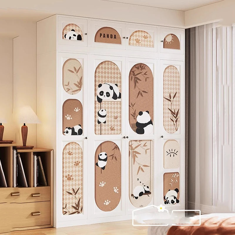 DUTRIEUX Wooden Kids Wardrobe Organizer With Fabric Storage