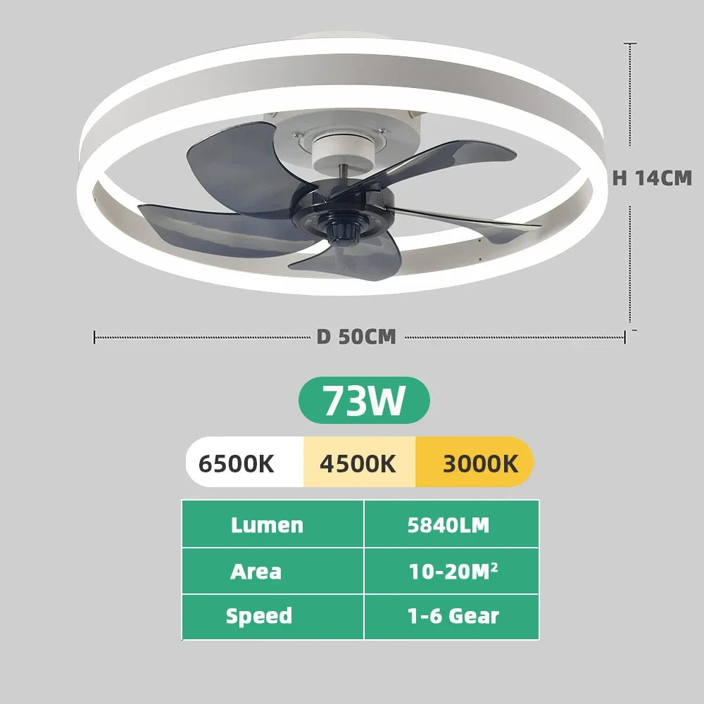 IRALAN Modern Ceiling Fan With Lighting Remote Control