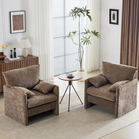 Oversized Two Piece Armchair Set Upholstered Lounge Chair Living Room