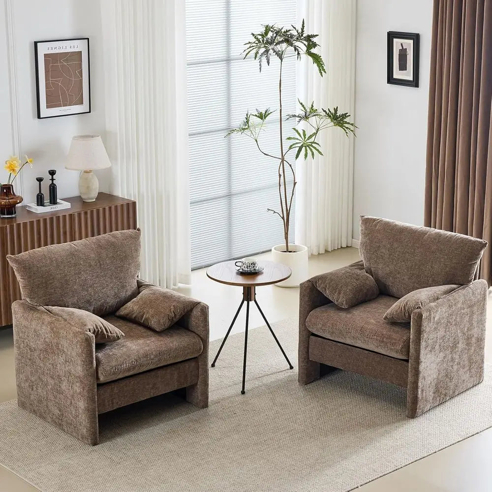 Two-Piece Upholstered Armchair Set for Living Room