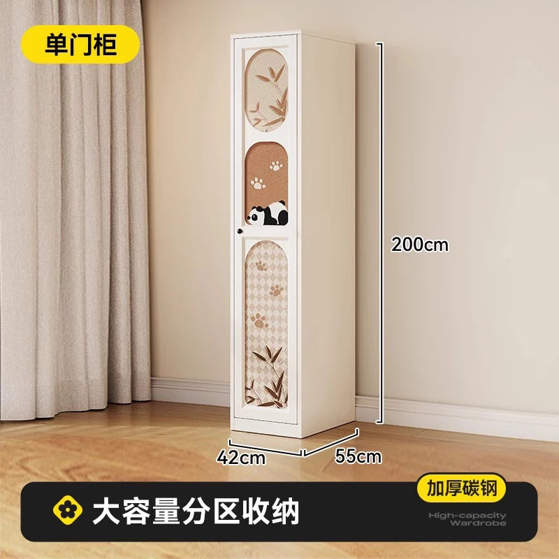 DUTRIEUX Wooden Kids Wardrobe Organizer With Fabric Storage