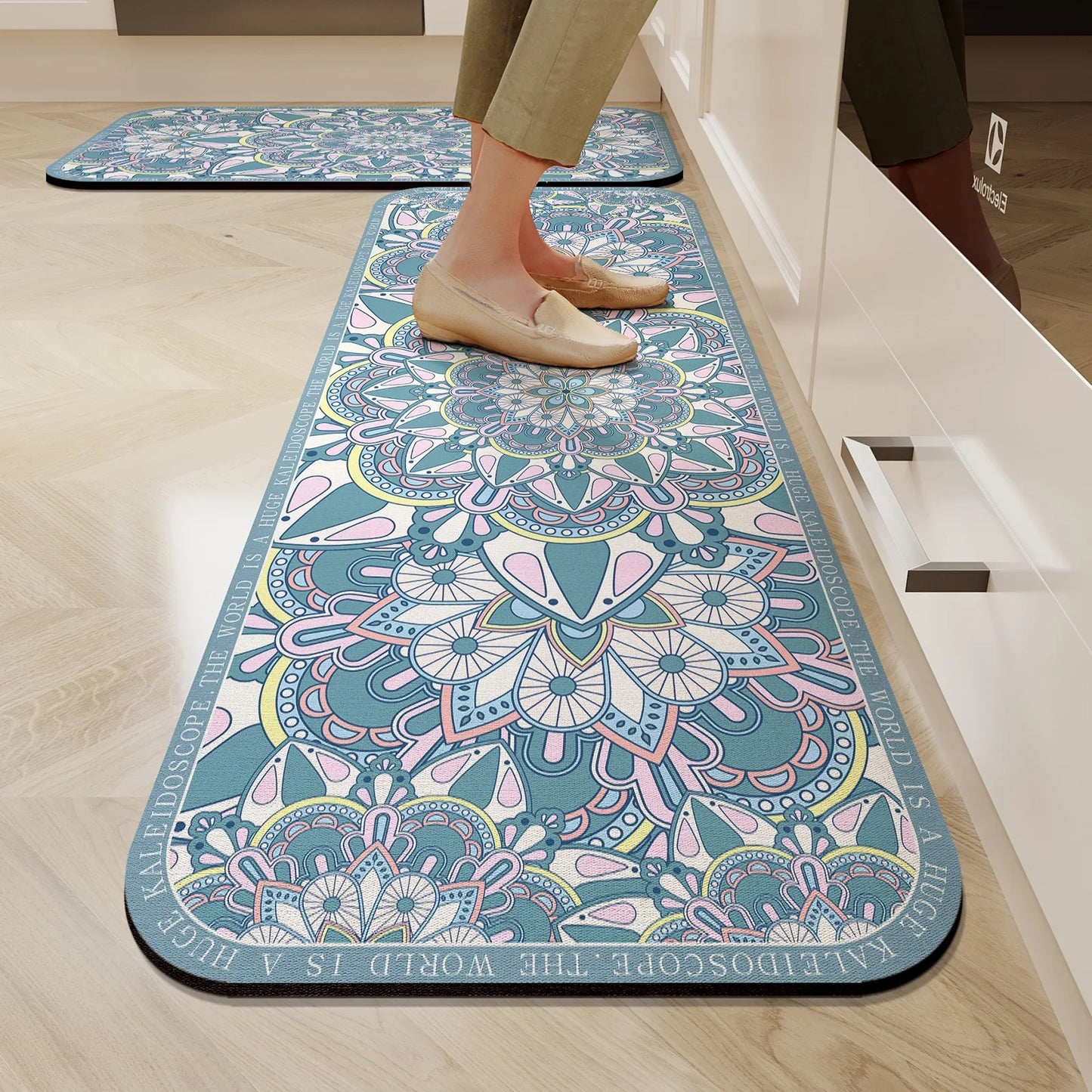 Facaishu Kitchen Floor Mat Waterproof Non Slip Oil Proof Rug