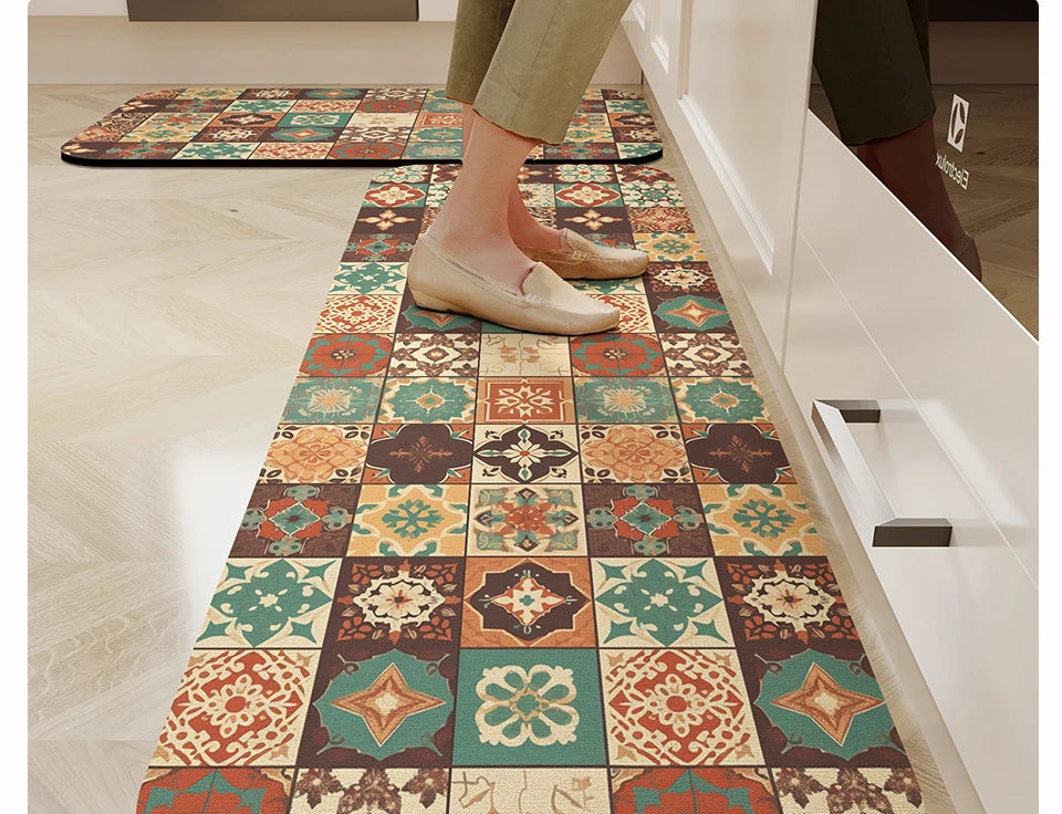 Facaishu Kitchen Floor Mat Waterproof Non Slip Oil Proof Rug