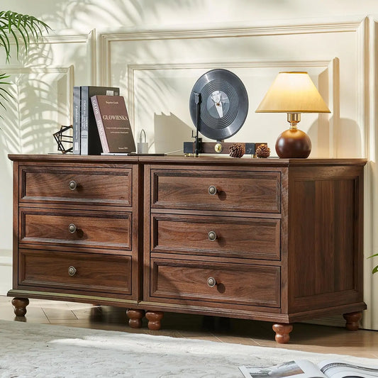Farmhouse Nightstand With Charging Station Three Drawers Bedside Wood