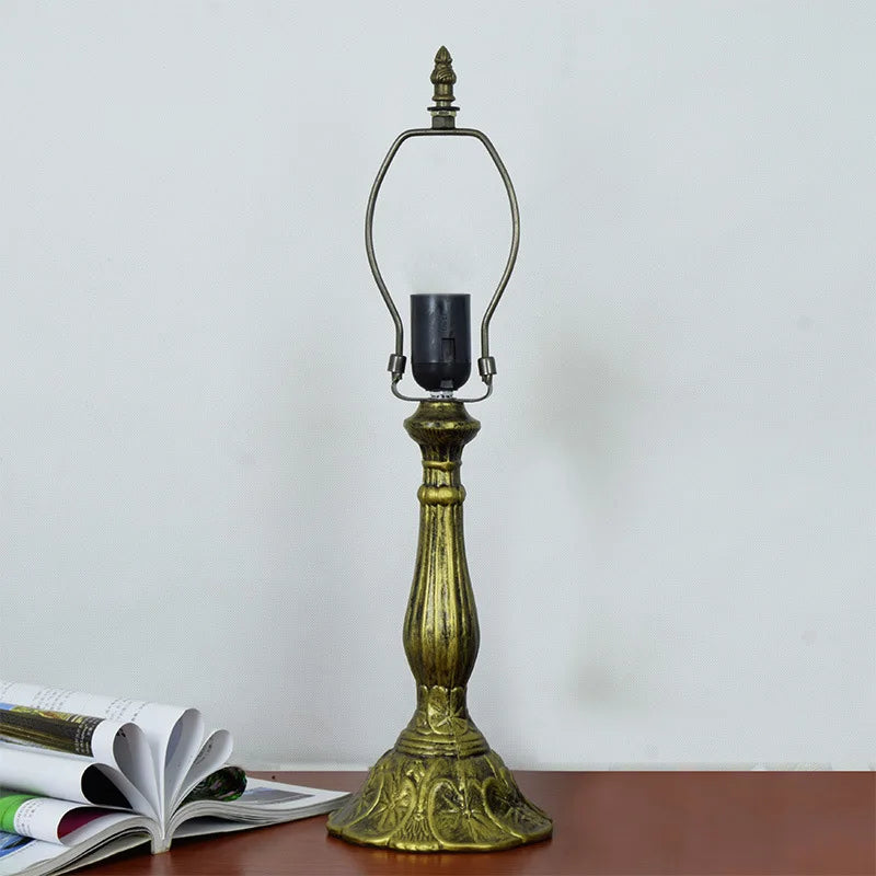 European Tiffany Style Stained Glass Table Lamp Grape Motif
