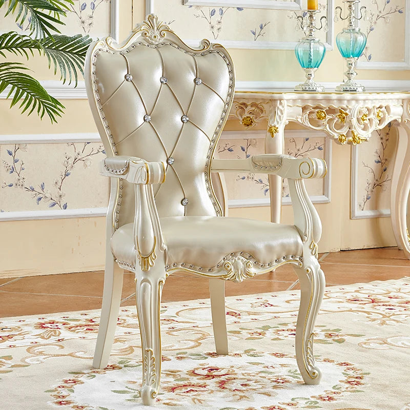 DUTRIEUX European Solid Wood Dining Chair Princess Lazy Throne