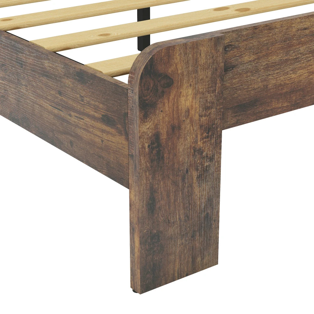 Orraves Bed Frame Queen Size, Wood Platform Bed Frame , Noise Free,No Box Spring Needed and Easy Assembly Tool,Large Under Bed Storage,Dark Brown