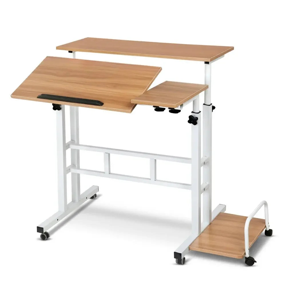 Modern Simple desk Standing lifting table Notebook computer table Workbench Movable folding walker table Durable