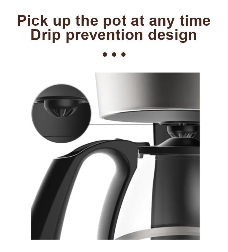Electric Coffee Maker 750ML Large Capacity Thermal Insulation Coffee Machine Automatic Drip Type Machine Household Coffees Pot