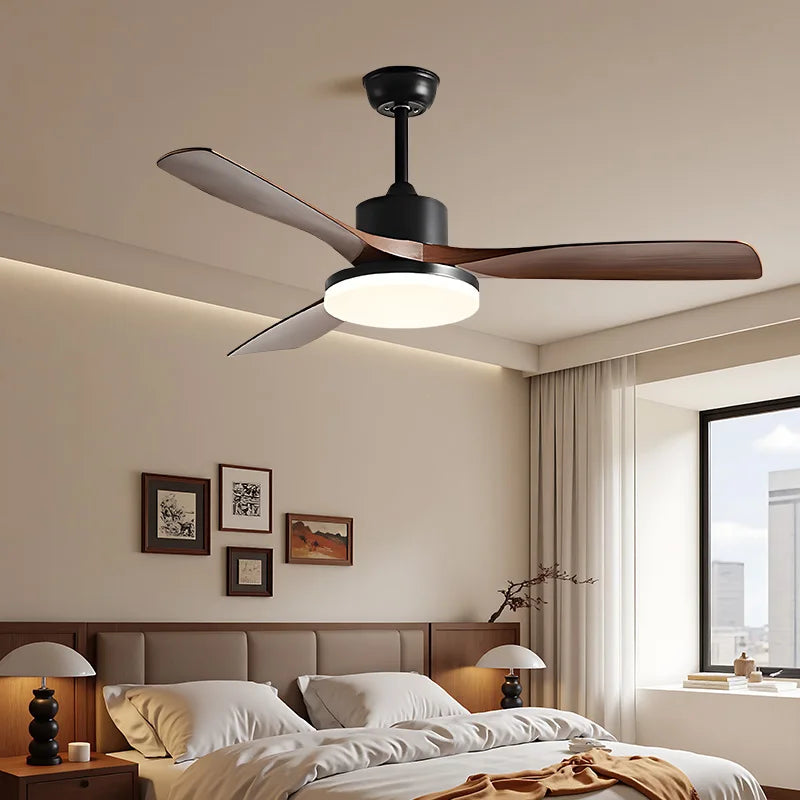 Nordic Retro Bedroom Living Room Dining Room Bedroom Electric Fan Ceiling Fan Lighting Fixtures Electric Fan Strong Wind Force