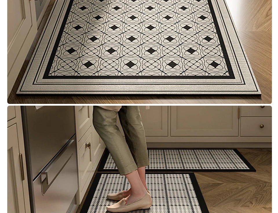 Facaishu Kitchen Floor Mat Absorbent Non Slip PVC Backed Rug