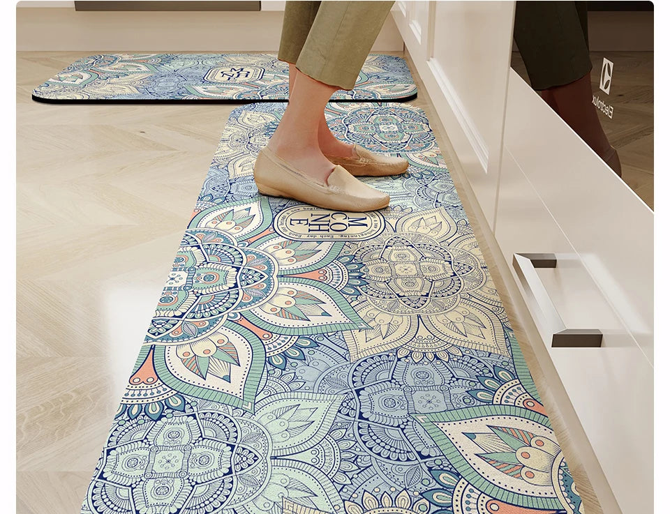 Facaishu Kitchen Floor Mat Waterproof Non Slip Oil Proof Rug