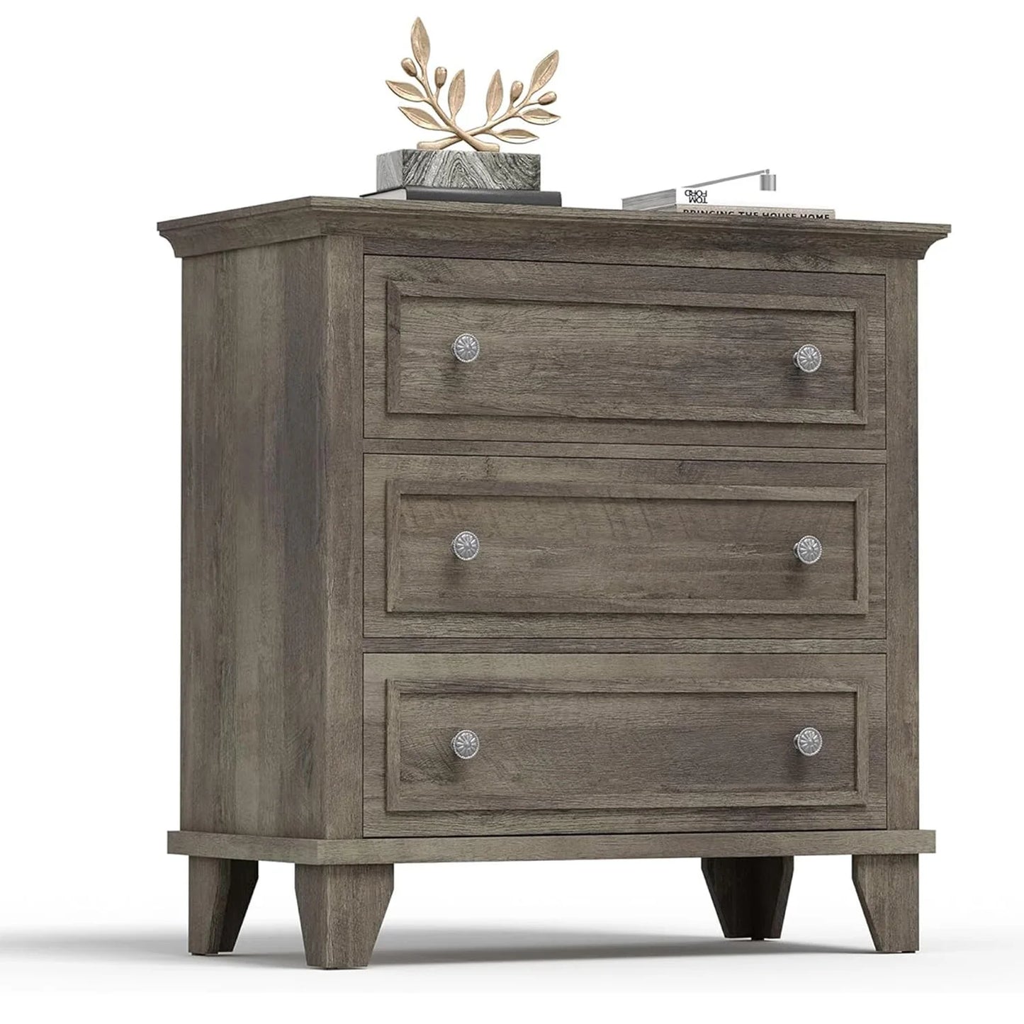 HiMISS Dresser Modern Wooden Storage Chest With Metal Handles
