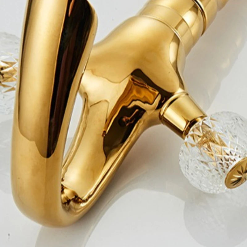 Smvp Golden Bathroom Washbasin Faucet Modern Multifunctional Hot Cold Mixer
