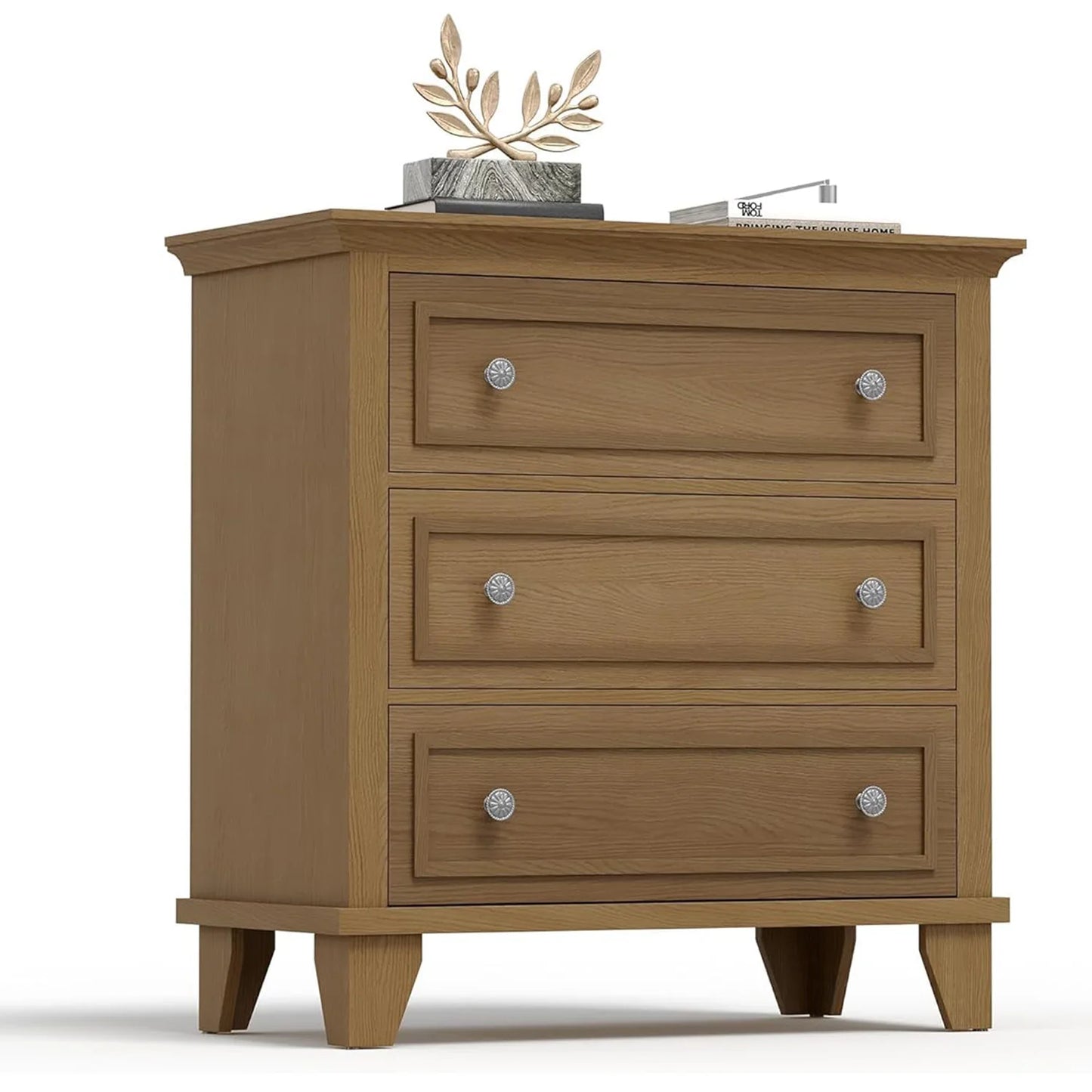 HiMISS Dresser Modern Wooden Storage Chest With Metal Handles