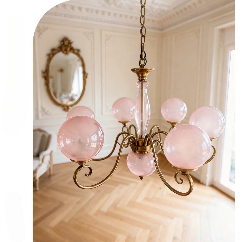 American Wrought Iron Led Pendant Light Glass Home Decoration Living Room Dining Room Pendant Light Bedroom Lighting Fixtures