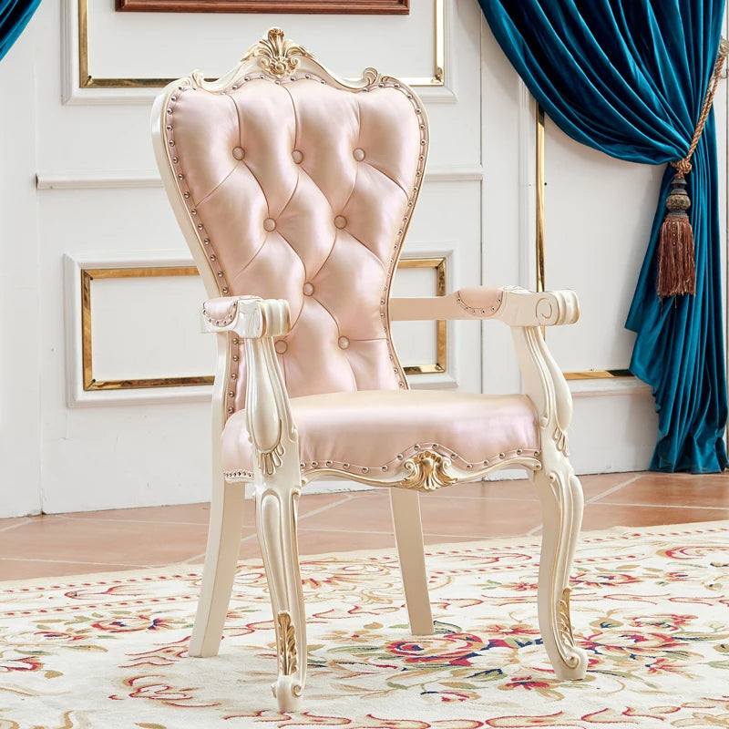 DUTRIEUX European Solid Wood Dining Chair Princess Lazy Throne