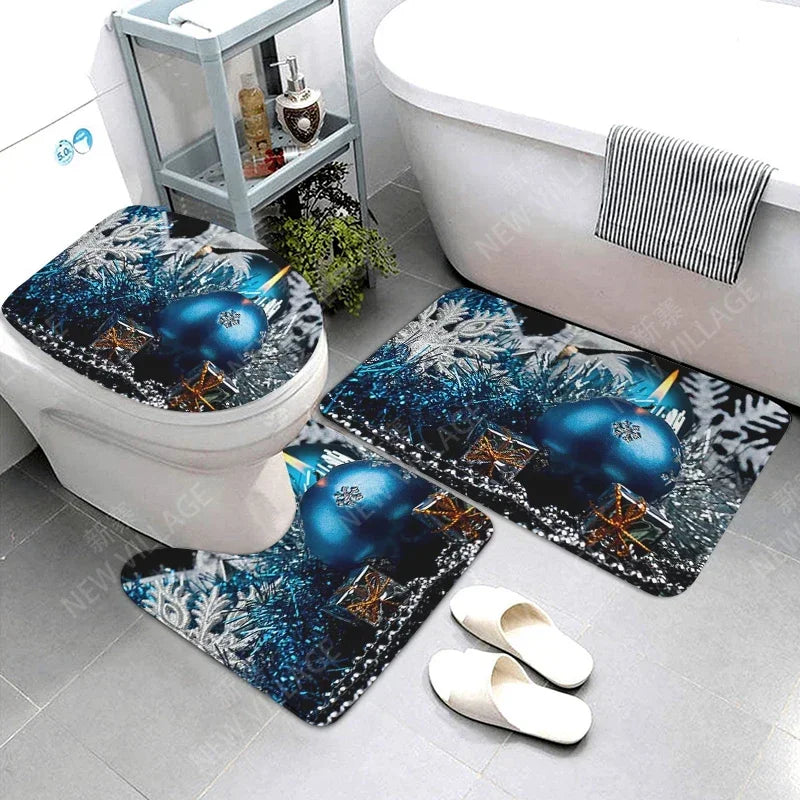 Modern Suede 3Pc Bathroom Mat Set Anti Slip Rug Eco-Friendly