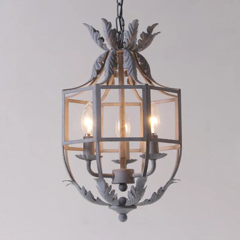 American Retro Antique Wrought Iron Led Pendant Light For Home Decoration Living Room Dining Room Hallway Foyer Bedroom Lighting