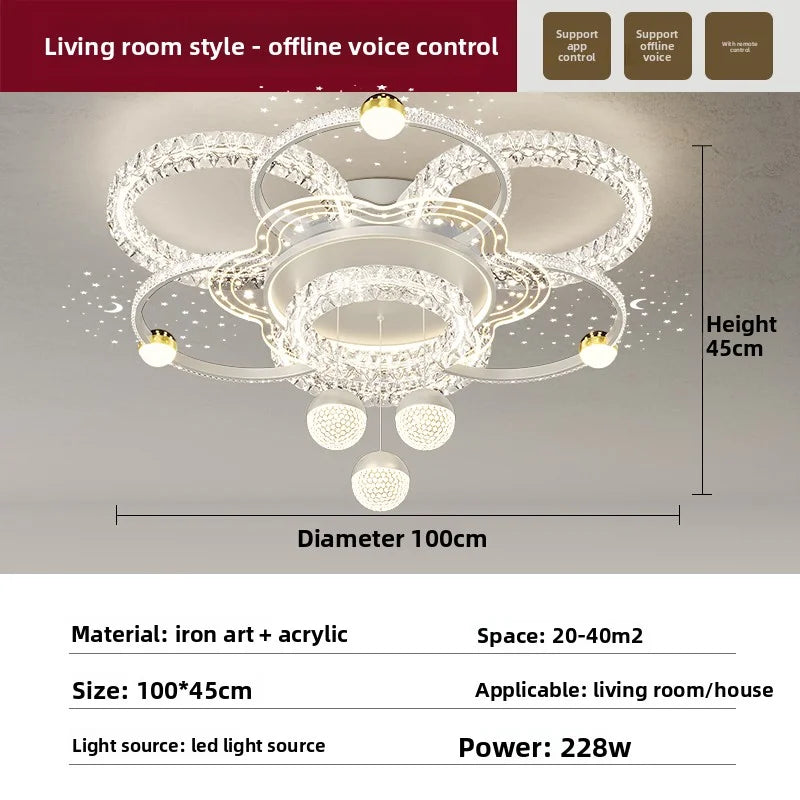 Brushed Stainless Ceiling Lamp For Living Room Foyer And Study