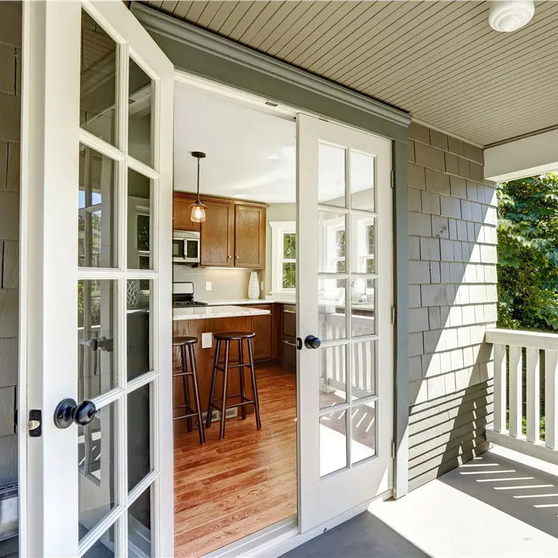 Household Heavy Duty Security French Door Aluminum Frame Glass French Entrance Door Long Lasting and Durable French Double Door